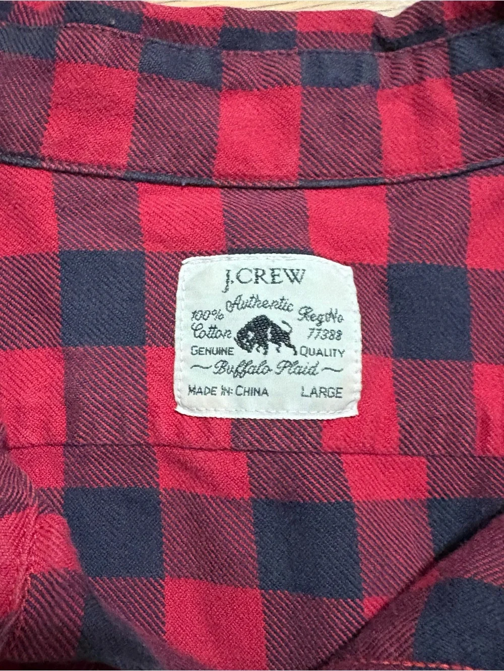 J. Crew Men's Flannel Shirt Plaid Large Long Sleeve Button Front Outdoor